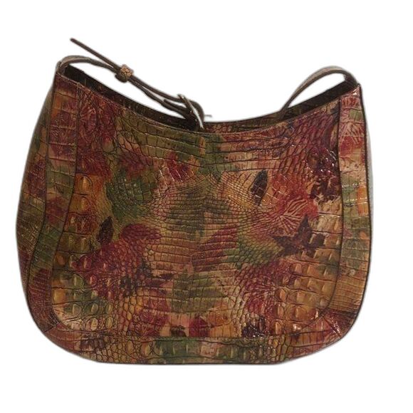 Brahmin Multicolor Johanna Foliage Melbourne Embossed Shoulder Bag W/ Zipper - Picture 3 of 6